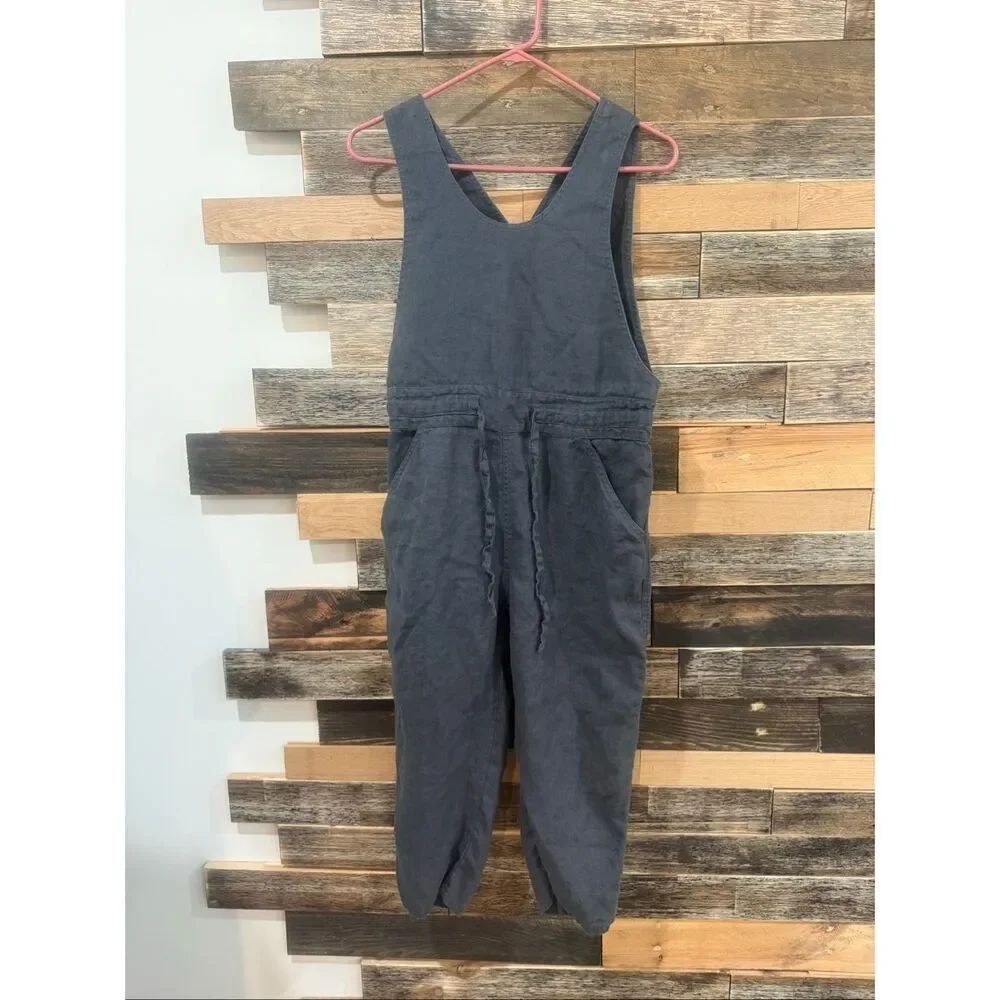 NotPerfectLinen linen oversized boho relaxed fit jumpsuit size XS